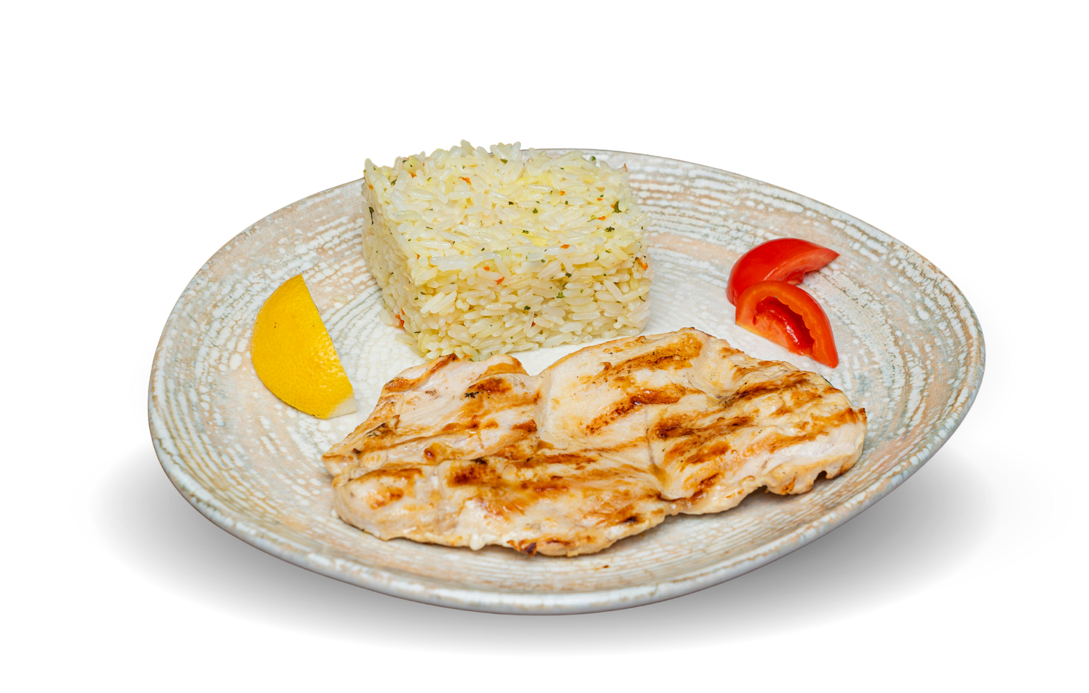 Chicken fillet with steamed rice